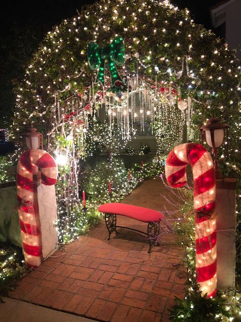 Outdoor Christmas Party, Christmas Arch, Hanging Christmas Lights, Christmas House Lights, Best Christmas Lights, Christmas Sparkle, Lighting Tips, Lights Ideas, Christmas Light Displays