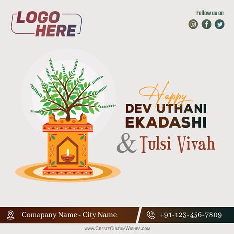 O Lord Vishnu ! We Pray To You To Remove All The Obstables That Stand In Our Spiritual & Earthly Life Happy Devuthani Ekadashi 2022! Tulsi Vivah Wishes, Devuthani Ekadashi, Tulsi Vivah, Divine Union, Birthday Venues, Corporate Profile, Logo Name, Lord Vishnu, Wishes Images