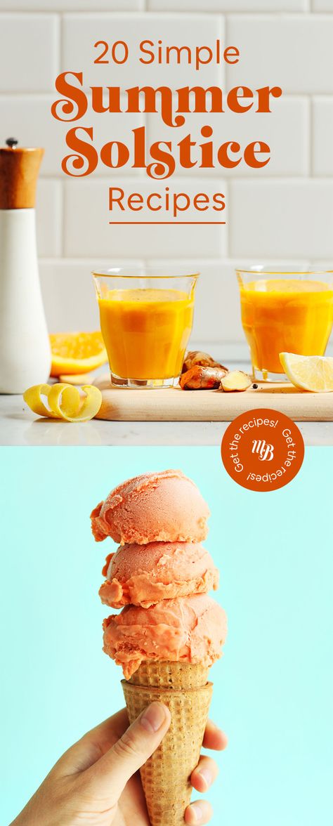 20 Simple Summer Solstice Recipes #minimalistbaker #recipes #roundup #summer Vegan Summer Solstice Recipes, Summer Solstice With Kids, Summer Solstice Desserts, Summer Solstice Recipes Food, Summer Solstice Meals, Summer Solstice Dinner Recipes, Summer Solstice Food Ideas, Summer Solstice Crafts For Adults, Summer Solstice Party Food