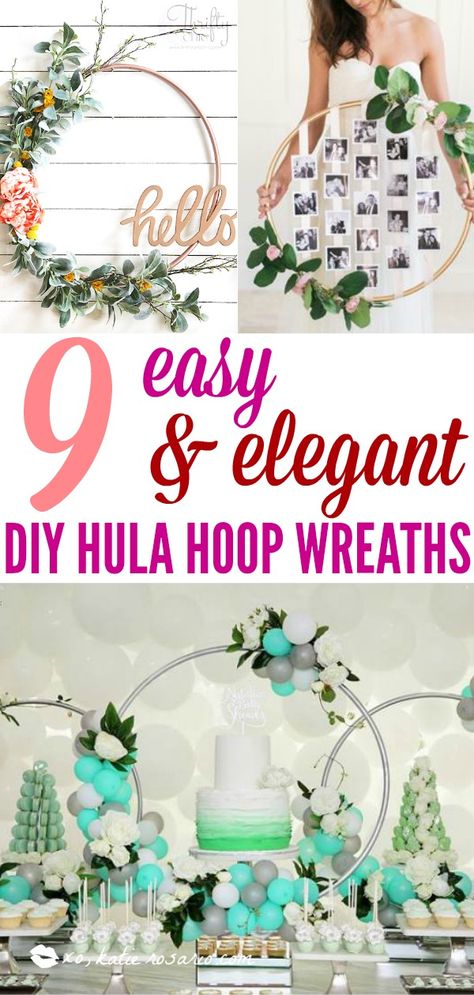 Hula Hoop Wreath, Diy Hula Hoop, Hoop Wreaths, House Party Decorations, Bridal Shower Decorations Diy, Floral Balloons, Hula Hoops, Bridal Shower Diy, Do It Yourself Crafts