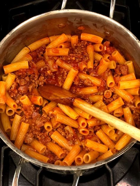 Rigatoni al Forno With Meat Sauce - Keeping It Simple Italian Seasoning Meat, Chicken Rigatoni, Italian Meat Sauce, Rigatoni Recipes, Baked Rigatoni, Italian Tomato Sauce, Rigatoni Pasta, Meat Seasoning, Italian Meats