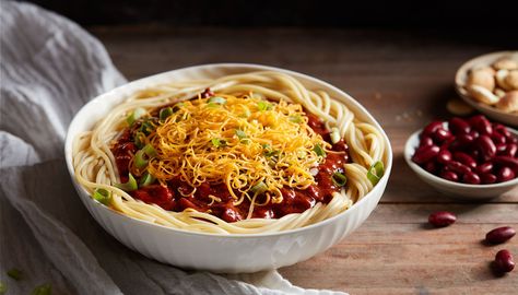 Slow Cooker Cincinnati Chili | Red Gold Spaghetti With Cheese, Cincinnati Chili, Soups Stews Chilis, Traditional Chili, Chili Mac, Chili Dogs, Apples And Cheese, Beef Chili, Tender Beef