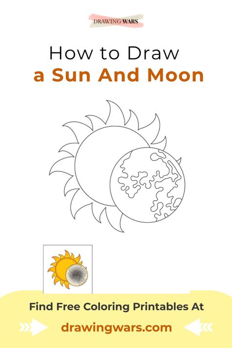 Learn How to Draw A Sun And Moon Step by Step with Free Printable Coloring Pages for Kids! Sun And Moon Coloring Pages For Kids, Sun And Moon Printable Coloring Pages, Sun And Moon Printable For Kids, Sun And Moon Printable Art, Sun And Moon Printables Free, Sun And Moon Template Free Printable, Sun And Moon Coloring Pages Free Printable and much more! Find The Best Cartoon Drawings for Kids here and Entertain your kids with Free Coloring Sheets and Free Coloring Pages to Print for Kids! Moon Template Free Printable, Moon Coloring Pages Free Printable, Draw A Sun, Moon Coloring Pages, Sun Drawing, Printable Coloring Pages For Kids, Free Coloring Sheets, Colouring Printables, Good Cartoons