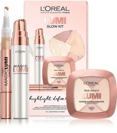 Lumi Loreal, Face Primer For Dry Skin, Primer For Dry Skin, Lip Color Makeup, Face Kit, Budget Beauty, Hydrating Lip Balm, Makeup Gift Sets, Glow Kit