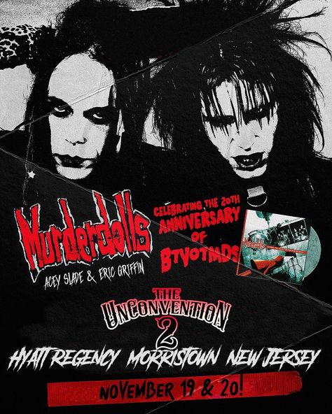 Murderdolls Poster, Morristown New Jersey, Horror Punk, Heavy Metal Music, Horror Music, Music Albums, Metal Music, 20th Anniversary, Music Poster