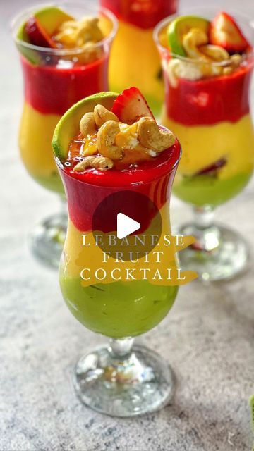 Lebanese Cocktail, Ayran Drink Recipe, Lebanese Fruit Cocktail Recipe, Drink For Ramadan, Shrimp Cocktail With Mango And Avocado, Avocado Cocktail, Recipe Lebanese, Mango Bars, Healthy Cocktail Recipes