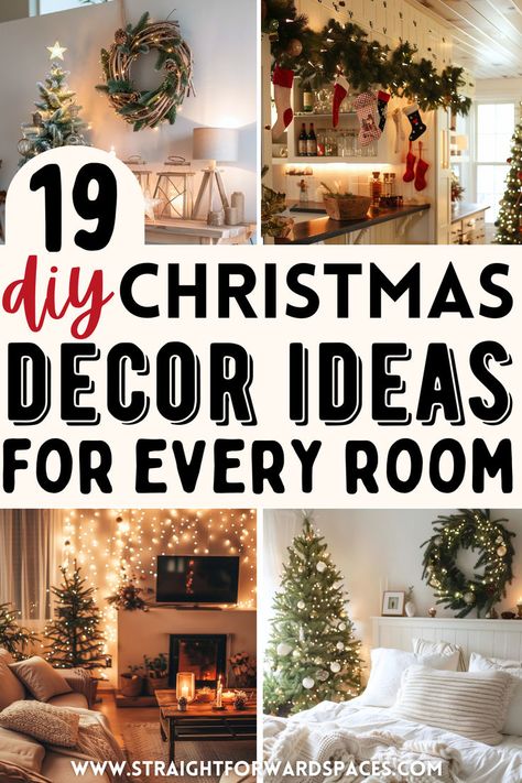 every room in a small apartment adorned with genius DIY christmas decor, from cozy living rooms to festive bedrooms. Small Home Christmas Decorations, House Decorating Ideas For Christmas, Cheap Indoor Christmas Decorations, Christmas Decor Ideas Lanterns, Christmas Tree For Small Apartment, Apartment Winter Decor, Christmas Decorated Apartment, Diy Home Decor Christmas Ideas, Christmas Decor In Living Room