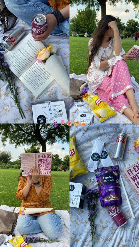 Desi picnic time Picnic Date With Best Friend, Asthetic Picnics With Friends Instagram, Poses For Picnic Pictures, Picnic Aesthetic Indian, Aesthetic Picnic Photos, Picnic Photoshoot Friends Photo Ideas, Picnic Pictures Ideas, Indian Picnic Aesthetic, Desi Picnic Aesthetic Ideas