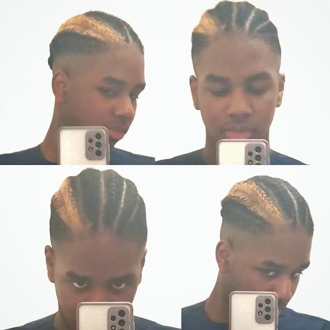 Skunk Stripe Cornrows, Ginger Cornrows, Skunk Braids, Cornrow Ideas, Cornrows Men, Boys Hairstyle, Cornrow Braids Men, Cornrow Designs, Ginger Hair Men