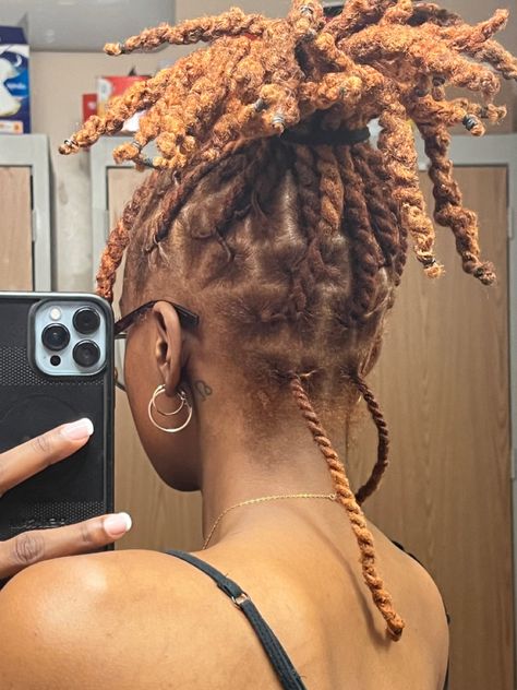 Locs On Big Forehead, 4c Loc Hairstyles, Cute Dreads Styles, Loc Grid Pattern, Fall Loc Colors, Wicks Locs Men, Protective Styles Over Locs, Small Locs Styles, Blonde Locs Black Women