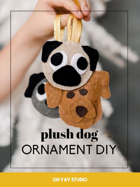 Pet Ornaments Diy, Dog Ornaments Diy, Felt Dog, Dog Tree, Easy Christmas Ornaments, Christmas Tree Decorations Diy, Studio Color, Dog Christmas Ornaments, Felt Dogs