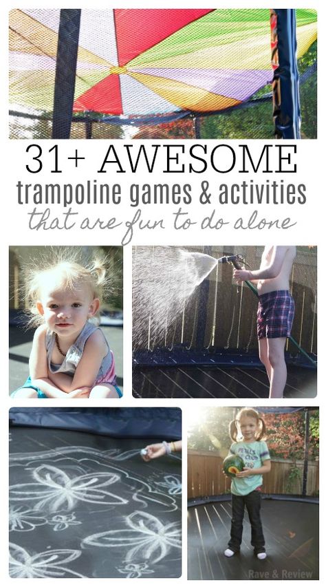 Looking for the BEST ideas for enjoying your trampoline solo? Check out this list of 31+ ideas and activities for trampolines that only require one person. From playtime to workouts and even for relaxing, trampolines are tons of fun for one person. Trampoline Fun Ideas, Fun Trampoline Ideas, Trampoline Activities, Trampoline Ideas, Trampoline Games, Trampoline Tent, Toddler Trampoline, Diy Crayons, Backyard Trampoline