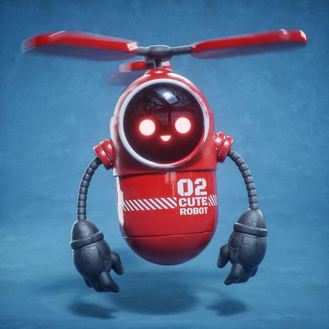 The Cute Robot Squad on Behance Character Design Art, Robot Design Sketch, Robot Game, Red Robot, Cute Robot, Robot Animal, Art Character Design, 3d Modeling Tutorial, Retro Robot