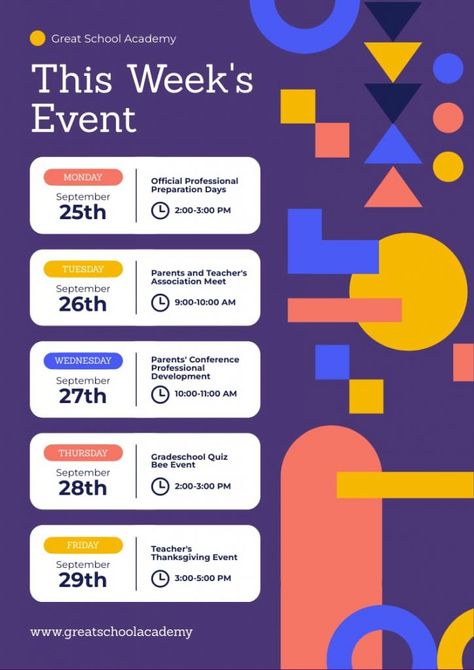 25 Poster Ideas, Templates, and Tips for Creative Inspiration - Piktochart Event Agenda Design Layout, Bold Advertising, Calendar Poster Design, Event Poster Inspiration, Event Poster Design Inspiration, Event Agenda, Calendar Graphic, Agenda Design, Event Poster Template