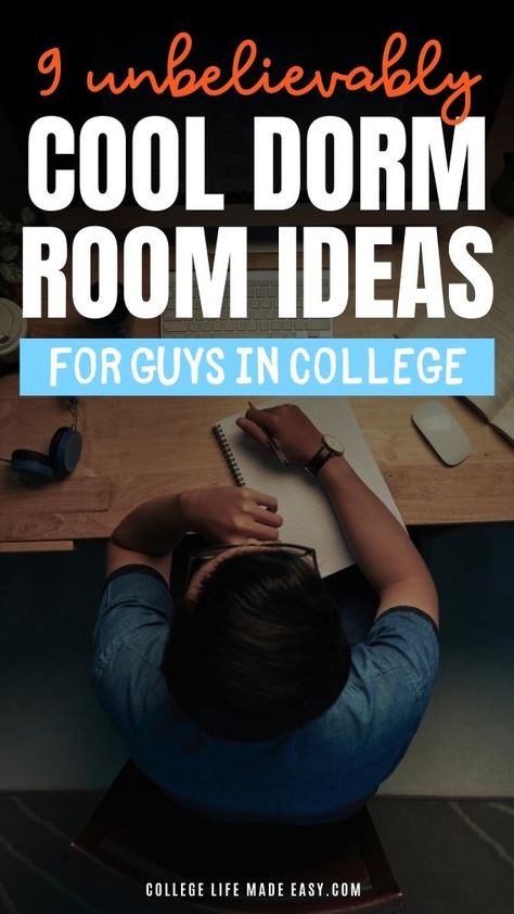 Looking for the best cool dorm room ideas for guys? Here are 9 minimalist dorm rooms that make the most of the small space they have with dope decorations and setups. Dorm Male Room Ideas, Dorm Hacks For Guys, Men Dorm Room Decor, Guy Dorm Room Decor, Dorm Decorations For Guys, College Dorm Room Ideas Men, Guys Dorm Room Decor, College Dorm Ideas For Guys, Masculine Dorm Room Ideas