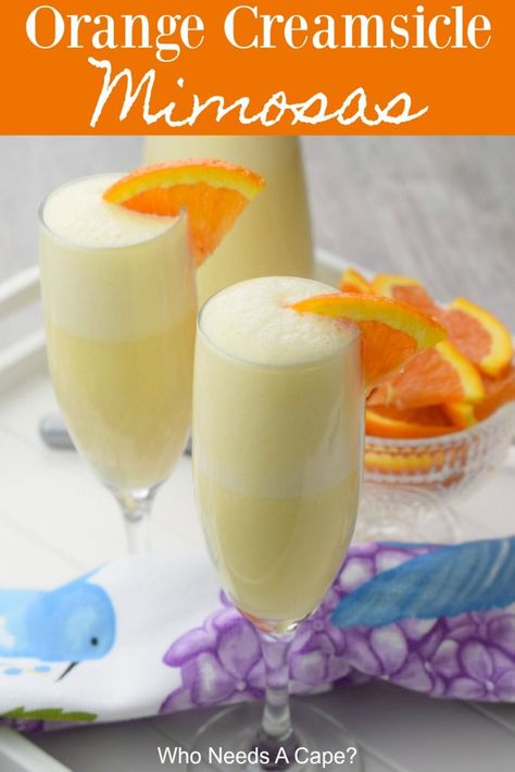 Add a pitcher of Orange Creamsicle Mimosas to your brunch menu, you won't regret it. Creamy, fruity and bubbly, they make the perfect cocktail for sipping. Creamsicle Mimosa, Indian Cake, Mimosa Recipe, Brunch Drinks, Liquor Drinks, Fancy Drinks, Breakfast Drink, Orange Creamsicle, Brunch Menu