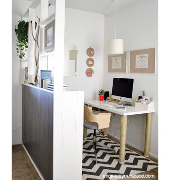 How to make a room divider Productive Home Office, Ikea Home Office, Office Room Dividers, Office Dividers, Outfit Office, Small Home Offices, Office Nook, Office Partition, Ikea Home