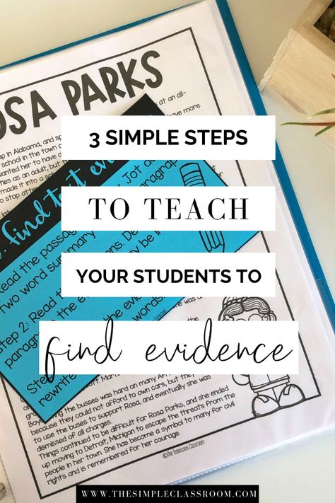 Cite Evidence Activities, Finding Evidence In Text Activities, Teaching Text Evidence, Text Evidence Activities, Intervention Teacher, Sixth Grade Reading, Analyzing Text, Simple Classroom, Citing Text Evidence