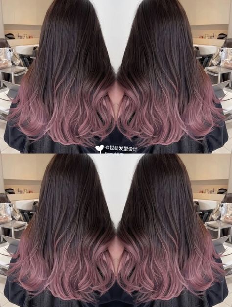 Pink Lavender Hair Color, Aesthetic Hair Colour Dyes, Hair Color Ideas Lavender, Light Pink Highlights In Black Hair, Tip Hair Color, Lavender Pink Hair, Peek A Boo Hair Color Ideas, Pink Lavender Hair, Lavender Ombre Hair