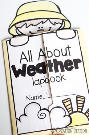 Interactive Science Weather Lapbook - MJCS My Weather Book, Weather Lapbook, Science For Kindergarten, Homeschool Lapbooks, Science Lapbooks, Weather Kindergarten, Weather Unit Study, Weather For Kids, Weather Activities Preschool