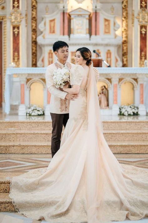 Filipiniana Wedding Gown The Bride, Maria Clara Wedding Gown, Modern Filipiniana Wedding Gown, Filipino Wedding Dress, Filipiniana Wedding Gown, Philippine Wedding Dress, Filipino Dress, Modern Barong, Filipiniana Gown