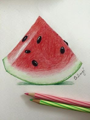 pencil drawing kids pencil drawing krishna pencil drawing kpop pencil drawing korean Watermelon Sketch, Pencil Art For Beginners, Colored Pencil Artwork Ideas, Fruit Art Drawings, Pen Sketches, Color Pencil Sketch, Pencil Drawings For Beginners, Color Pencil Illustration, Colored Pencil Artwork