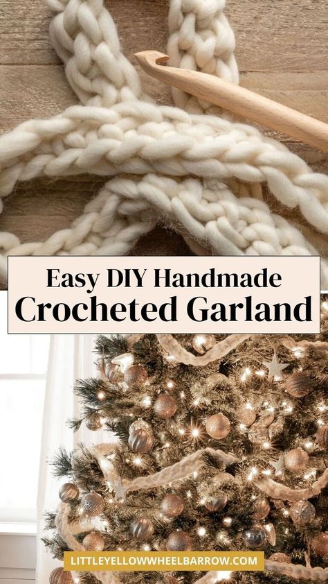 Want to make a homemade crochet garland for the Christmas tree? Try my easy homemade DIY crochet tutorial, guiding you step by step to create a beautiful knit garland. Add this unique project to your Christmas decor for a personal, handcrafted touch. This simple guide will help the tree stand out with festive charm. Follow the pattern and instructions to craft a custom holiday garland that’s both fun and creative! An easy Christmas decor craft and decoration! Crochet Christmas tree garland. Crochet Garland For Christmas Tree, Crochet Garland Christmas, Knit Garland, Crochet Christmas Tree Garland, Tree Garland Christmas, Christmas Decor Craft, Diy Crochet Tutorial, Diy Christmas Tree Garland, Crocheted Christmas Tree