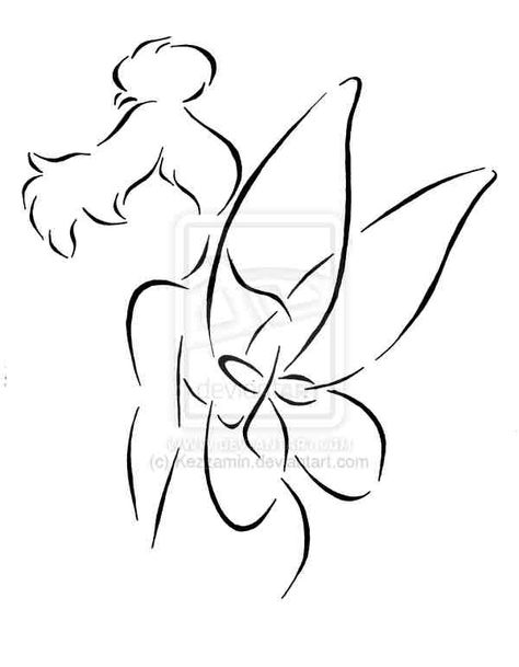 Tinker bell silhouette Tattoo Tinkerbell, Tinkerbell Tattoo, Belle Tattoo, Silhouette Tattoo, Silhouette Outline, Tattoos For Men And Women, Tinkerbell Disney, Disney Silhouettes, Silhouette Tattoos