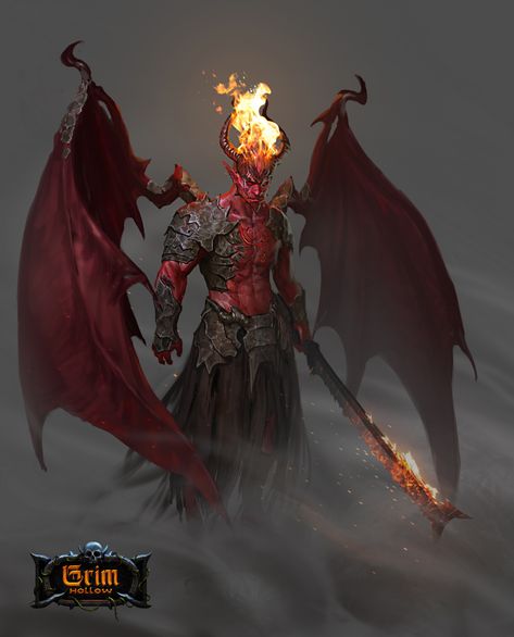 ArtStation - Fiend, Mikhail Palamarchuk Grim Hollow, Fantasy Demon, Dark Creatures, Arte Alien, Monster Concept Art, Fantasy Races, Dungeons And Dragons Characters, Demon Art, Dnd Art