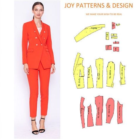 PAPER PATTERNS & PDF PATTERNS Patterns for your by JOYPATTERNS Blazer Sewing Pattern, Esmod Paris, Blazer Sewing, Woman Sewing, Suit Sewing Patterns, Sewing Patterns For Women, Women's Sewing Pattern, Blazer Pattern, Plus Size Patterns