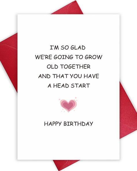 PRICES MAY VARY. Naughty birthday card for older husband, wife, boyfriend, girlfriend, family or friends, express your love and support, creating sweet memories. Funny birthday card gifts for men women, wish them a happy birthday in a more humorous way, people will be happy to receive this card. Made by high quality recycled thick paper from deforming. Blank inside for your own written message. Card Size (Folded): 8" x 5.3" inches. Includes an extra thick envelope and seal stickers for gifting. Bday Quotes For Girlfriend, Happy Birthday Ideas For Him, Happy Birthday Husband From Wife Funny, Happy Birthday Cards For Boyfriend, Wife Birthday Ideas, Happy Birthday Boyfriend Message, Love Cards For Husband, Boyfriend Birthday Card, Birthday Card For Men