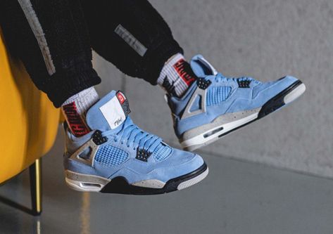 Air Jordan 4 - Upcoming Release Dates + Info | SneakerNews.com Air Jordan 4 University Blue, Jordan 4 Unc, Jordan 4 University Blue, Air Jordan 1 Dior, Jordan 1 Dior, Styling Jordans, Dream Shoe, Converse Outfit, Nike Air Jordan 4 Retro