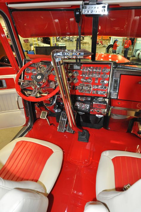 The viper red scheme is carried through the interior. Truck Interior, Trucks, Cars, Red