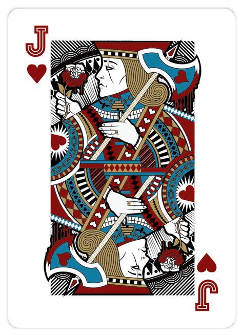 Playing card design: Jack of Hearts Jack Of Spades, Card Tattoo Designs, Jack Of Hearts, Hearts Playing Cards, Playing Cards Art, Playing Cards Design, Vintage Playing Cards, Cards Art, Card Tattoo