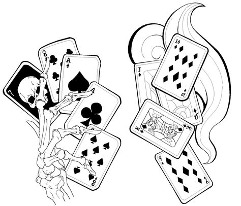 Card tattoos by deadmansreel on DeviantArt Realistic Trash Polka, Card Tattoos, Tattoo Fairy, Playing Card Tattoos, Tiny Tats, Card Tattoo Designs, Gambling Machines, Illustration Tattoo, Theme Tattoo