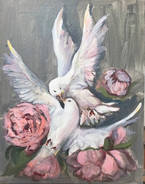 Doves with peonies Aphrodite Shrine, Aphrodite Worship, Shelby Young, God Oc, Dove Painting, Love Birds Painting, Greek Goddesses, Beautiful Bridal Bouquet, Peonies Garden