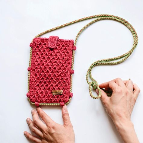 Crochet Phone Case Pattern, Crochet Eyeglass Cases, Crochet Glasses, Crochet Small Bag, Crochet Phone Case, Neck Wallet, Glasses Pouch, Crochet Phone Cases, Honeycomb Stitch