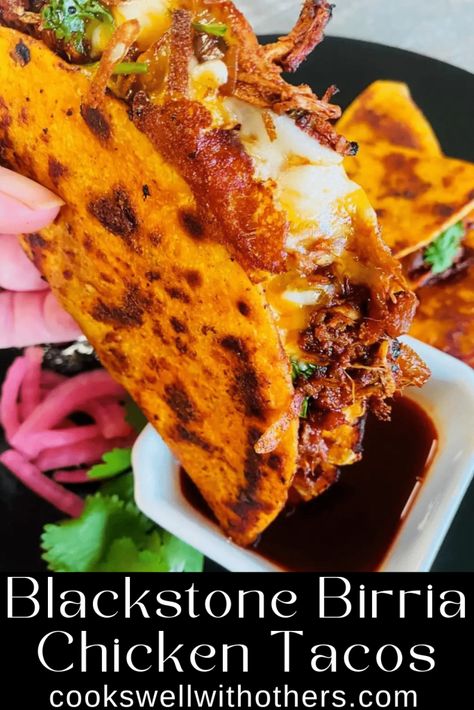 "Discover the 15 best Blackstone chicken recipes you need to try! From juicy grilled chicken breasts to flavorful chicken fajitas, chicken stir fry, kebob, lo mein, quesadillas, Chicken Breast Recipes, and thighs, these recipes are perfect for dinner or camping. Grilled Chicken Recipes, Grilling Chicken Breast, #Blackstonechicken#easychickenrecipes# Blackstone Chicken Fajitas, Blackstone Care, Tacos On The Blackstone, Blackstone Chicken Recipes, Quesadillas Chicken, Chicken Birria Tacos, Chicken Birria, Fajitas Chicken, Blackstone Chicken