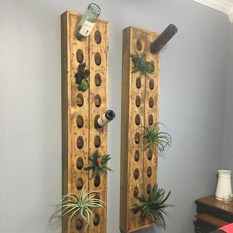 Wall Wine Rack Ideas, Riddling Rack, Reclaimed Wood Wine Rack, Distressed Cabinets, Distressed Walls, Cabinet Bathroom, Wood Wine Racks, Cabinet Kitchen, Wine Holder