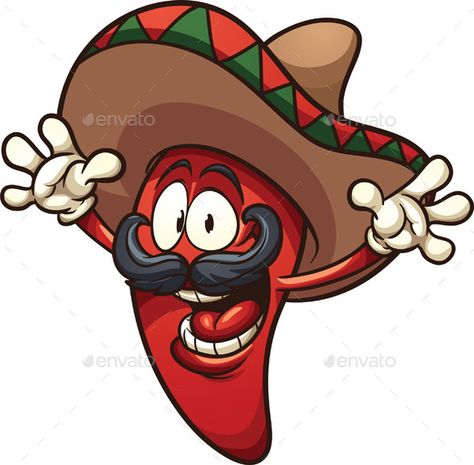 Mexican Chili Pepper Mexican Chili, Mexican Artwork, Illustration Kunst, Mexican Hat, Free Art Prints, Chicano Art, Art Drawings For Kids, Art And Illustration, Cartoon Images