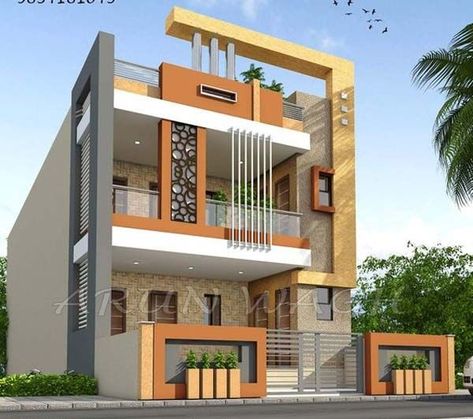 Compound Wall Design Exterior Indian, Compound Wall Design Exterior, Wall Design Exterior, Indian House Exterior Design, House Front Wall Design, Compound Wall Design, Indian House Plans, Small House Elevation, House Balcony Design