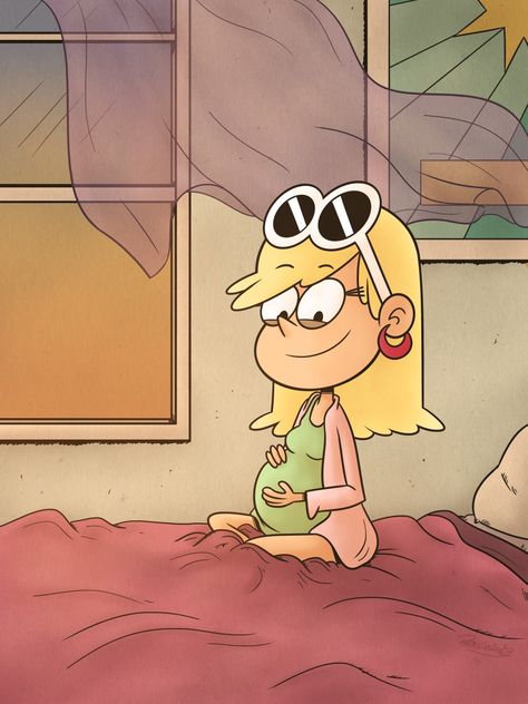 The Loud House Deviantart, Pregnant Cartoon Characters, The Loud House Leni, Pregnant Cartoon, Loud House Sisters, Leni Loud, Disney Animation Art, Alternative Disney Princesses, Lynn Loud