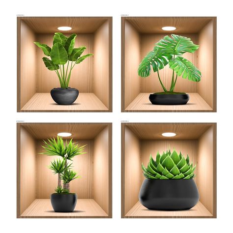 PRICES MAY VARY. 【Size】 Creative 3D plant wall sticker size: 11.8”x11.8”(30cm X 30 cm) 4pcs . It can perfectly decorate the house,the best gift choice for family and friends,the wall sticker will definitely brighten their eyes. 【Easy to Use】Easy to peel and stick the highly transparent material 3D wall decal onto door, window, or painted wall or any smooth, flat, dry and dust free surface.You only need a few minutes to brighten up your home. 【Decoration Scene】This 3D plant decals ceramic tile de Art Room Bedroom, Home Art Room, Background Bedroom, Dandelion Wall Decal, 3d Wall Decals, Dining Roo, Bedroom Background, Plants Wall, Living Room Background