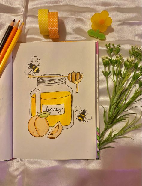 Bee Drawings Simple, Honey Drawing Simple, Bee Doodle Simple, Honey Bee Drawing Simple, Bee Drawing Simple Cute, Honey Bees Drawing, Bee Painting Simple, Bee Drawing Simple, Honey Drawing