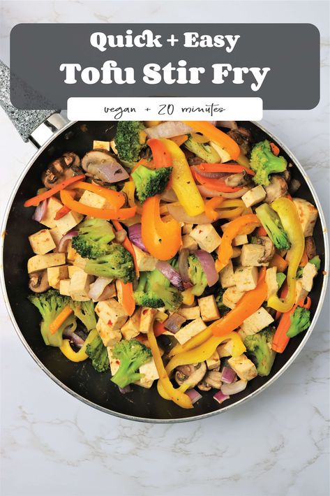 Vegan stir fry is a go-to plant based dinner that is high in protein and full of veggies. This vegan recipe for tofu stir fry is loaded with sesame, ginger, peanut, and chili flavors for a mouthwatering (but healthy) meatless dinner that is easy for new vegan beginners and pros. This plant based recipe makes an easy weeknight dinner that is ready in 30 minutes! Try this plant based dinner for a meatless Monday or vegan meal prep #vegandinner #easyveganrecipe #veganstrfry #meatlessmeal Vegan Stir Fry Recipe, Vegan Tofu Stir Fry, Beginner Vegan, Vegan Stir Fry, Plant Based Recipes Dinner, Tofu Recipes Vegan, Tempeh Recipes, Quick Vegan, Quick Vegan Meals