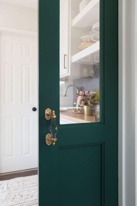 HGTV's Jasmine Roth Shares Night Watch Paint Tips - Decorating with Night Watch Paint Color Painted Pantry Doors, Do It Yourself Quotes, Painted Pantry, Jasmine Roth, Color Tips, Curved Furniture, Pantry Wall, Night Watch, Double French Doors