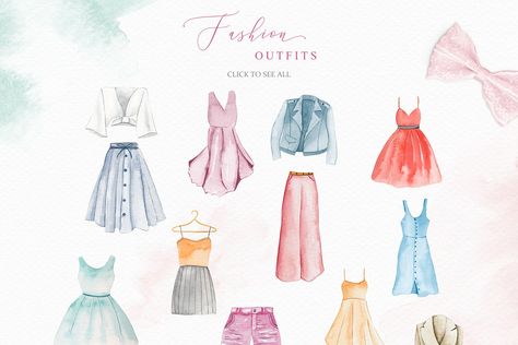 Fashion Watercolor Clipart , #Aff, #illustrations#Great#stationery#fashion #AD Watercolor Clothes, Spring Library, Fashion Watercolor, Clothes Illustration, Spring Watercolor, Fashion Illustration Watercolor, Watercolor Graphic, Watercolor Fashion, Adobe Photoshop Elements