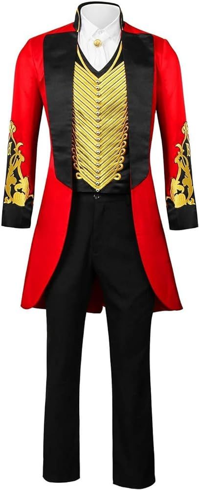 Amazon.com: Greatest Showman Barnum Cosplay Performance Costume Full Set Uniform Jacket Pant Halloween Outfit for Mens (Black, Large) : Clothing, Shoes & Jewelry Ring Master Circus, Ariat Outfit, Ringmaster Outfit, Circus Ring Master, Grey Sneakers Outfit, Circus Ring, Pt Barnum, Ringmaster Costume, Ring Master