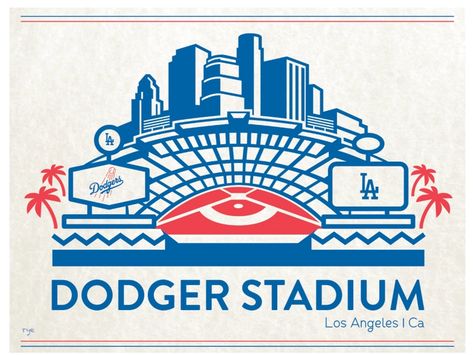 Dodger Stadium by Ryan Hungerford on Dribbble Baseball Project, Dodgers Stadium, Dodgers Jacket, Stadium Design, Art Furniture Design, Dodger Stadium, Dodgers Baseball, Picture Logo, Vintage Baseball