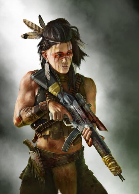 Aztec Soldier, Native American Concept Art, Caveman Warrior, Survivalist Character Art, Pyromaniac Character Design, Degenesis Art, Post Apocalyptic Character Ideas, Expedition Aesthetic, Post Apocalyptic Survivor